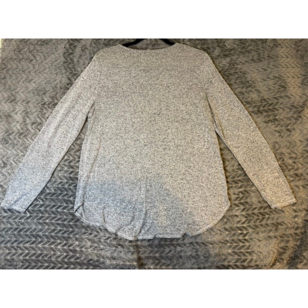 Old Navy Womens Heathered Gray Marl Knit Long Sleeve Crew Neck Top Large 0301 - Picture 2 of 3